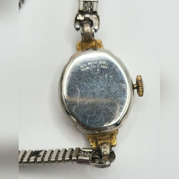 Vintage Bolivia gold silver rhinestone watch main image 9